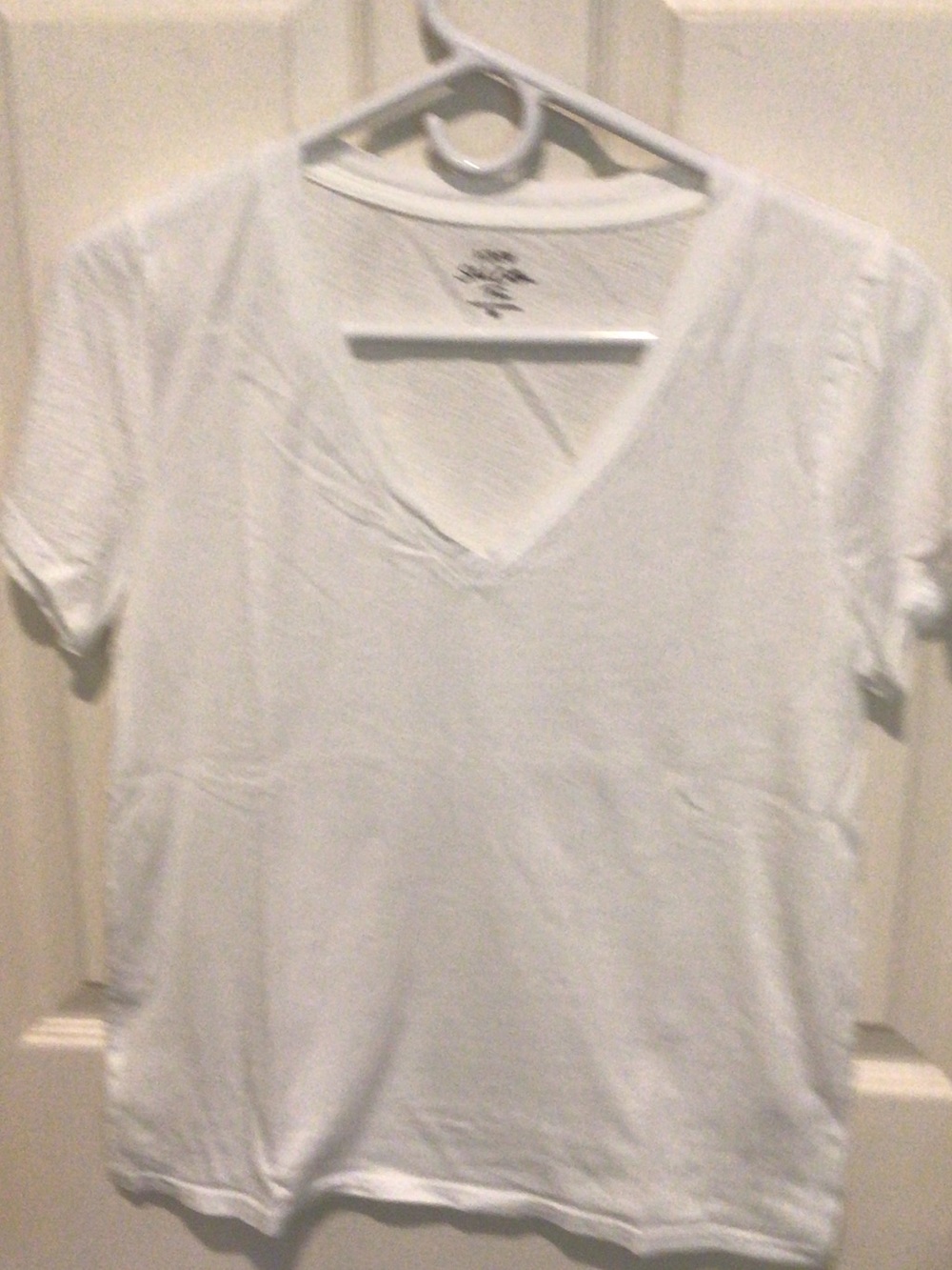 J. Crew White V-Neck Short Sleeve Tee